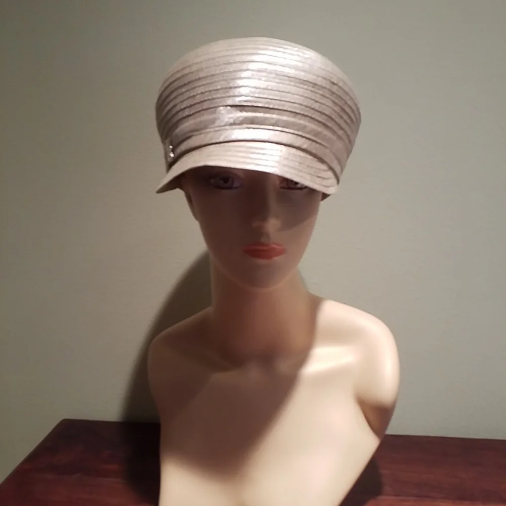 Swan Hat New York Lovely Gold & Gray Polyester Dress Hat